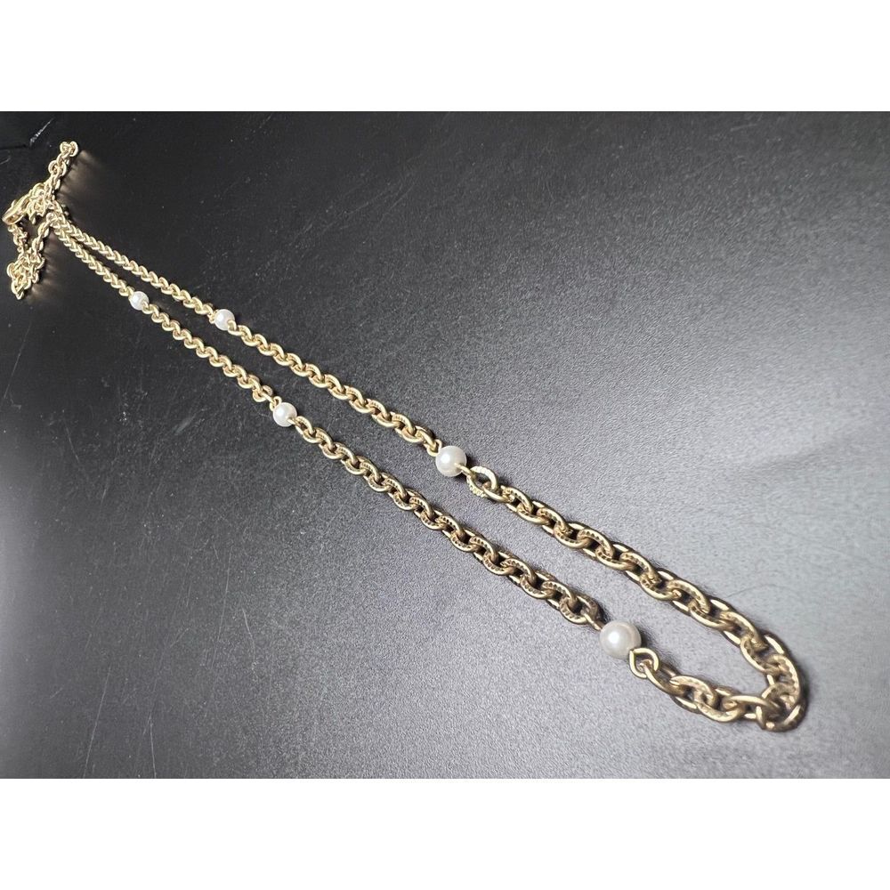 Lia Sophia Pearl Station Necklace - Picture 1 of 6